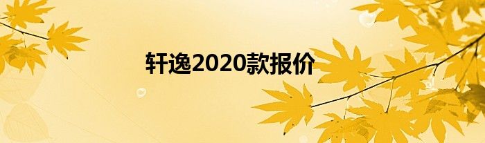 轩逸2020款报价