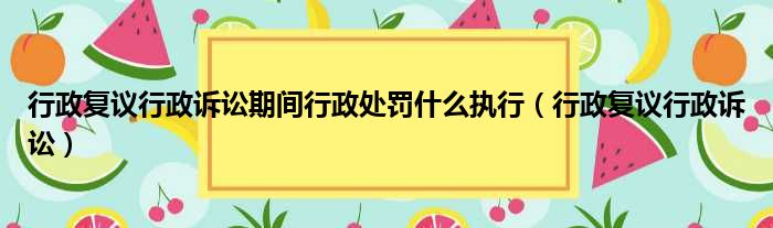 行政复议行政诉讼期间行政处罚什么执行（行政复议行政诉讼）