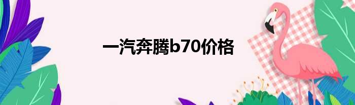 一汽奔腾b70价格