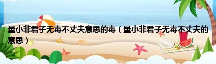 量小非君子无毒不丈夫意思的毒（量小非君子无毒不丈夫的意思）