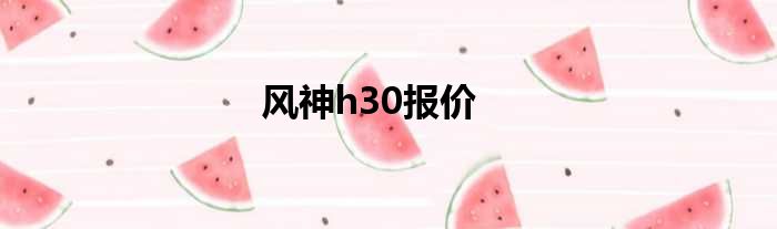 风神h30报价