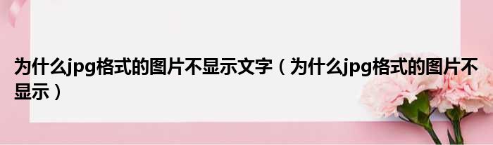 为什么jpg格式的图片不显示文字（为什么jpg格式的图片不显示）