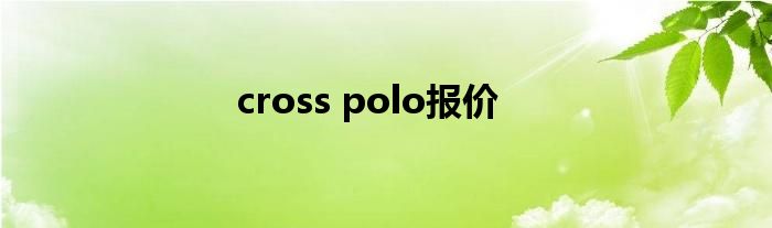 cross polo报价