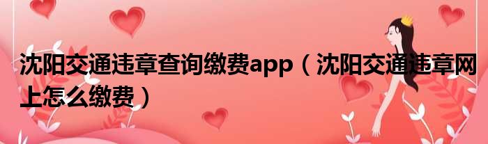 沈阳交通违章查询缴费app（沈阳交通违章网上怎么缴费）