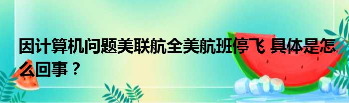 因计算机问题美联航全美航班停飞 具体是怎么回事？