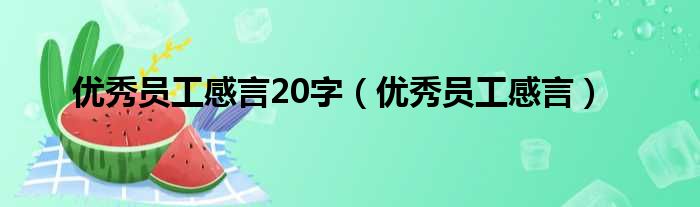 优秀员工感言20字（优秀员工感言）