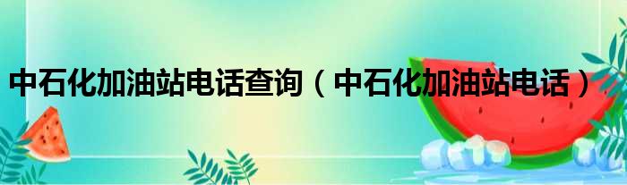 中石化加油站电话查询（中石化加油站电话）