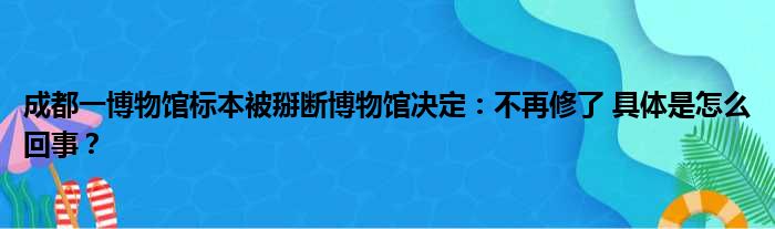 成都一博物馆标本被掰断博物馆决定：不再修了 具体是怎么回事？