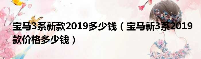 宝马3系新款2019多少钱（宝马新3系2019款价格多少钱）