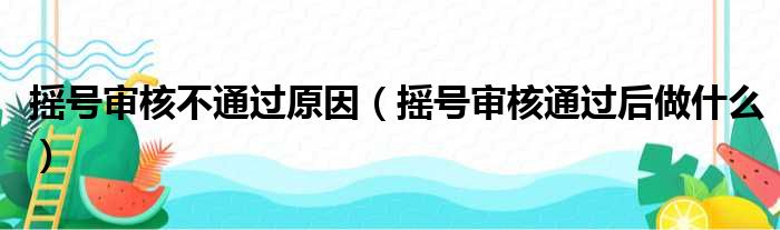 摇号审核不通过原因（摇号审核通过后做什么）