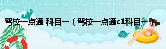 驾校一点通 科目一（驾校一点通c1科目一）