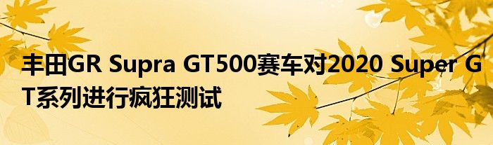 丰田GR Supra GT500赛车对2020 Super GT系列进行疯狂测试