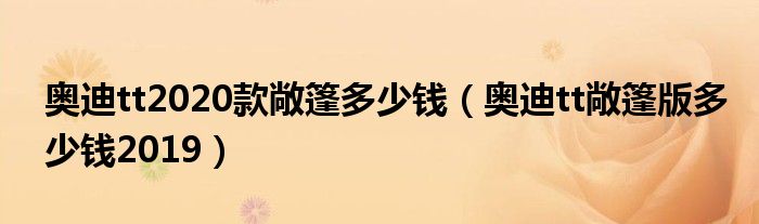 奥迪tt2020款敞篷多少钱（奥迪tt敞篷版多少钱2019）