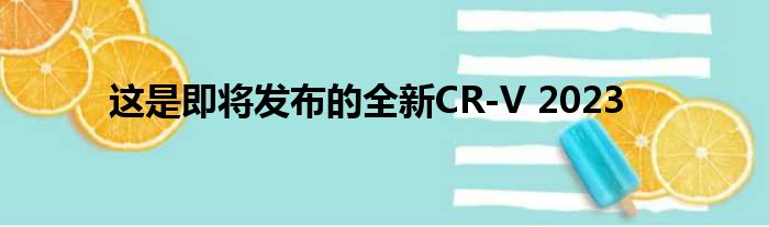 这是即将发布的全新CR-V 2023