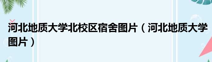 河北地质大学北校区宿舍图片（河北地质大学图片）