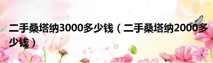 二手桑塔纳3000多少钱（二手桑塔纳2000多少钱）