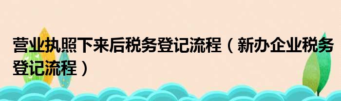 营业执照下来后税务登记流程（新办企业税务登记流程）