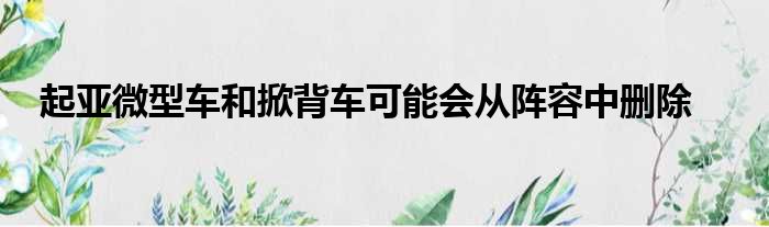 起亚微型车和掀背车可能会从阵容中删除