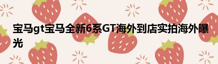 宝马gt宝马全新6系GT海外到店实拍海外曝光