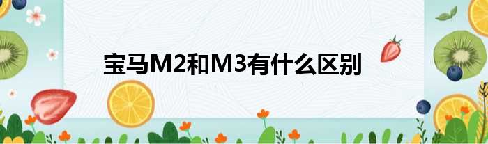 宝马M2和M3有什么区别