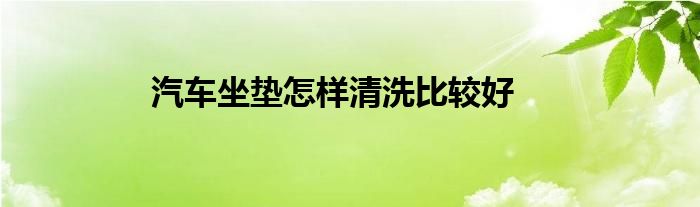 汽车坐垫怎样清洗比较好