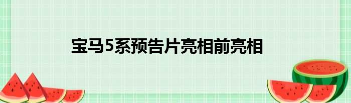 宝马5系预告片亮相前亮相