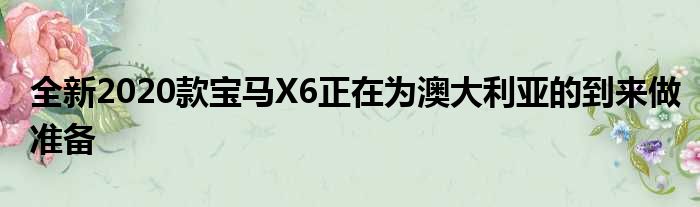 全新2020款宝马X6正在为澳大利亚的到来做准备