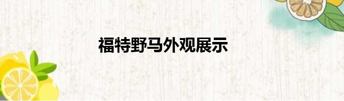 福特野马外观展示