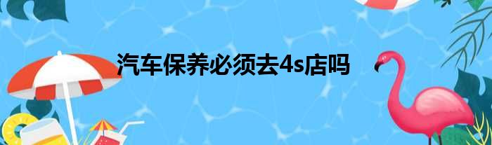 汽车保养必须去4s店吗