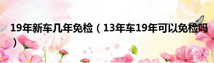 19年新车几年免检（13年车19年可以免检吗）