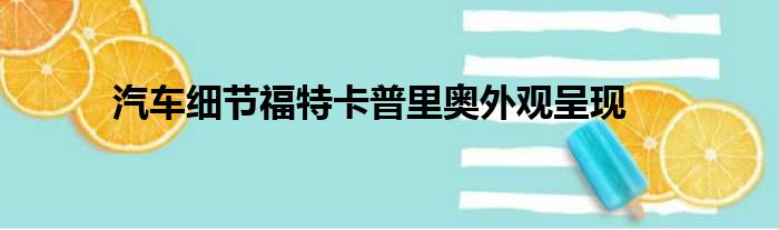 汽车细节福特卡普里奥外观呈现