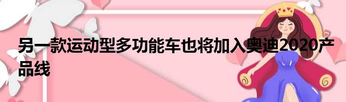 另一款运动型多功能车也将加入奥迪2020产品线