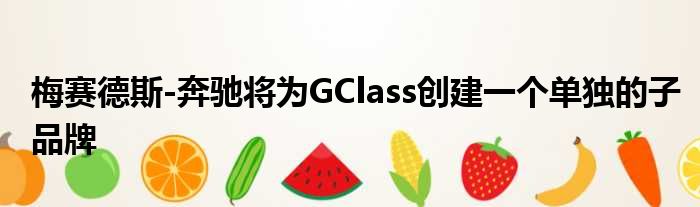 梅赛德斯-奔驰将为GClass创建一个单独的子品牌