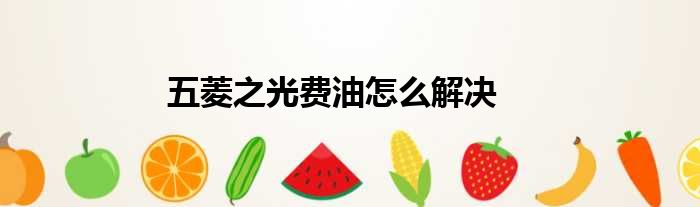 五菱之光费油怎么解决