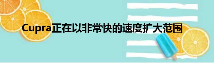 Cupra正在以非常快的速度扩大范围