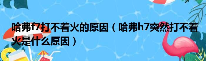 哈弗f7打不着火的原因（哈弗h7突然打不着火是什么原因）