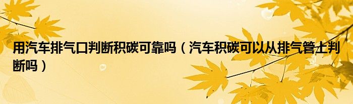 用汽车排气口判断积碳可靠吗（汽车积碳可以从排气管上判断吗）