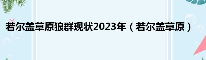 若尔盖草原狼群现状2023年（若尔盖草原）