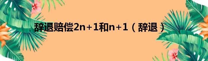 辞退赔偿2n+1和n+1（辞退）