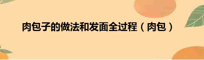 肉包子的做法和发面全过程（肉包）