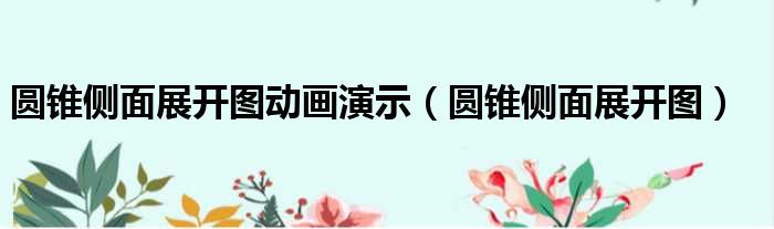 圆锥侧面展开图动画演示（圆锥侧面展开图）