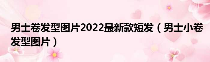 男士卷发型图片2022最新款短发（男士小卷发型图片）