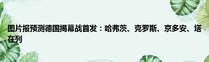 图片报预测德国揭幕战首发：哈弗茨、克罗斯、京多安、塔在列