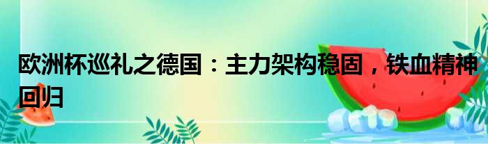 欧洲杯巡礼之德国：主力架构稳固，铁血精神回归