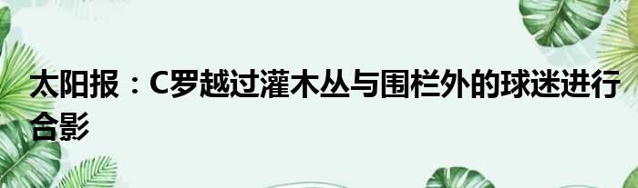 太阳报：C罗越过灌木丛与围栏外的球迷进行合影