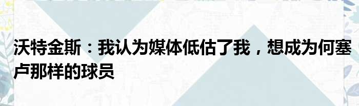 沃特金斯：我认为媒体低估了我，想成为何塞卢那样的球员