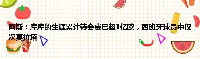 阿斯：库库的生涯累计转会费已超1亿欧，西班牙球员中仅次莫拉塔