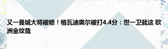 又一曼城大将被喷！格瓦迪奥尔被打4.4分：世一卫就这 欧洲金玟哉