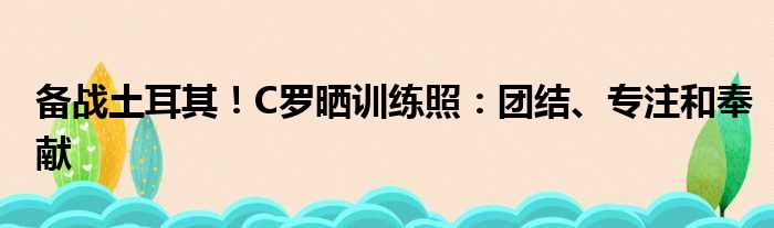 备战土耳其！C罗晒训练照：团结、专注和奉献