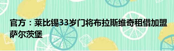 官方：莱比锡33岁门将布拉斯维奇租借加盟萨尔茨堡